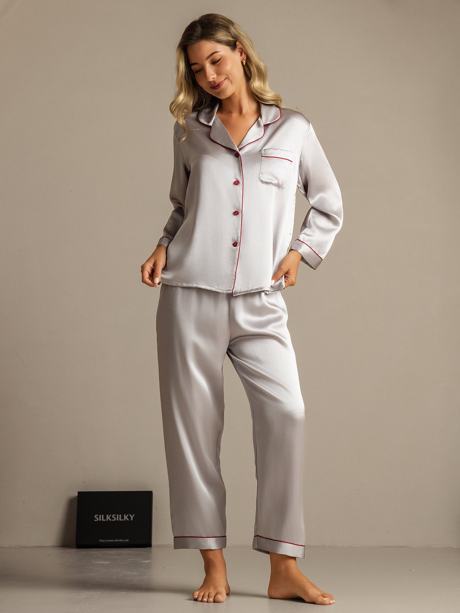 [Sølv] SilkSilky-NO Womens Pajamas 006