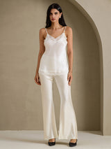 [Hvit] SilkSilky-NO V Neck Camisole Topp 007