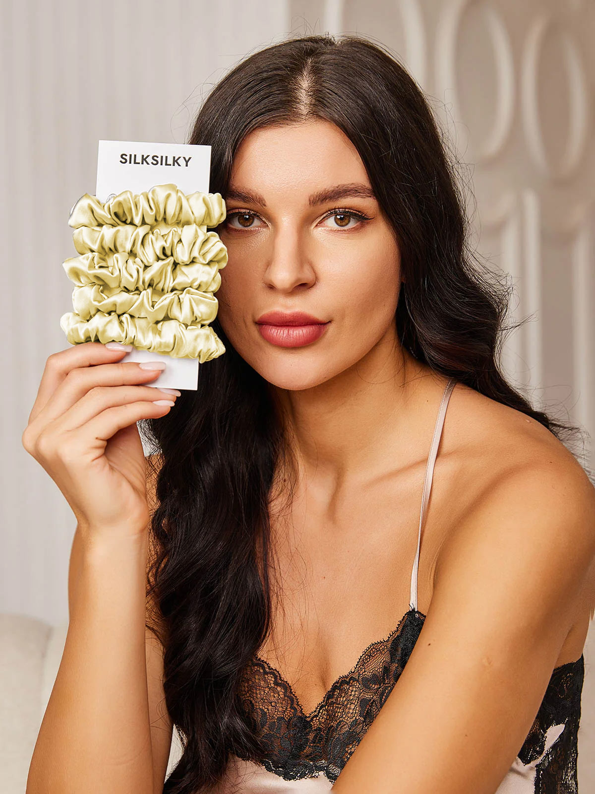 [Lys Gul] SilkSilky-NO 19Momme Scrunchie 001