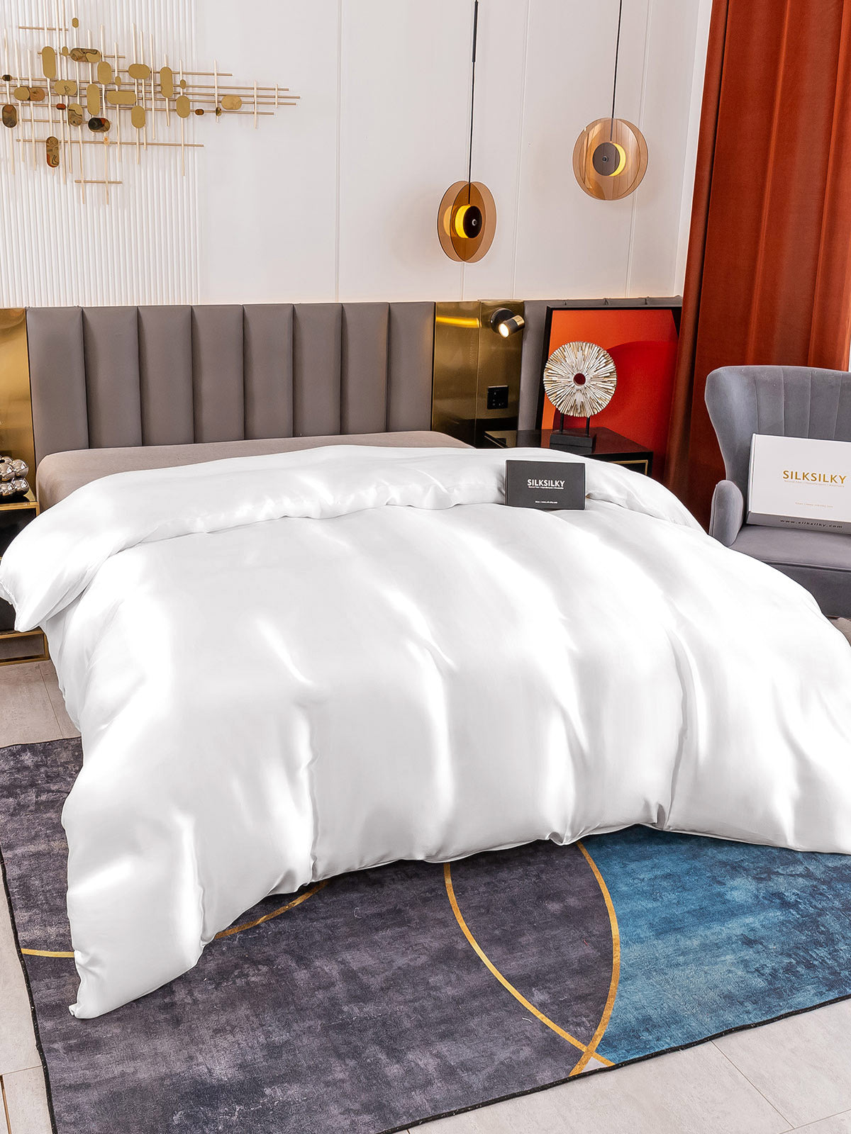 [Hvit] SilkSilky-NO 19Momme Duvet Cover 002