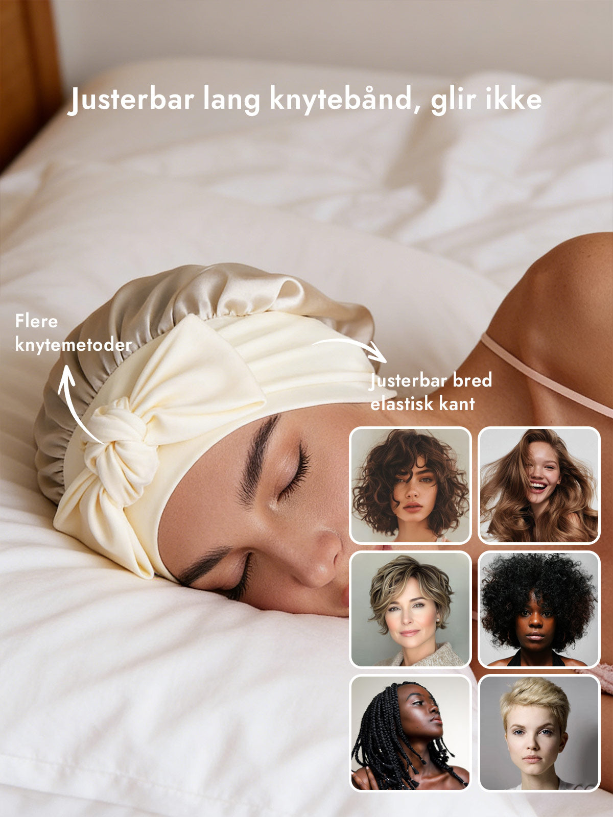 [Beige] SilkSilky-NO Silke Sleep Cap 004