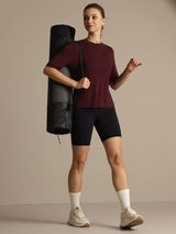 [Windsorvin] SilkSilky-NO Halv erme Tett Crew Neck T-skjorte for Kvinner 008