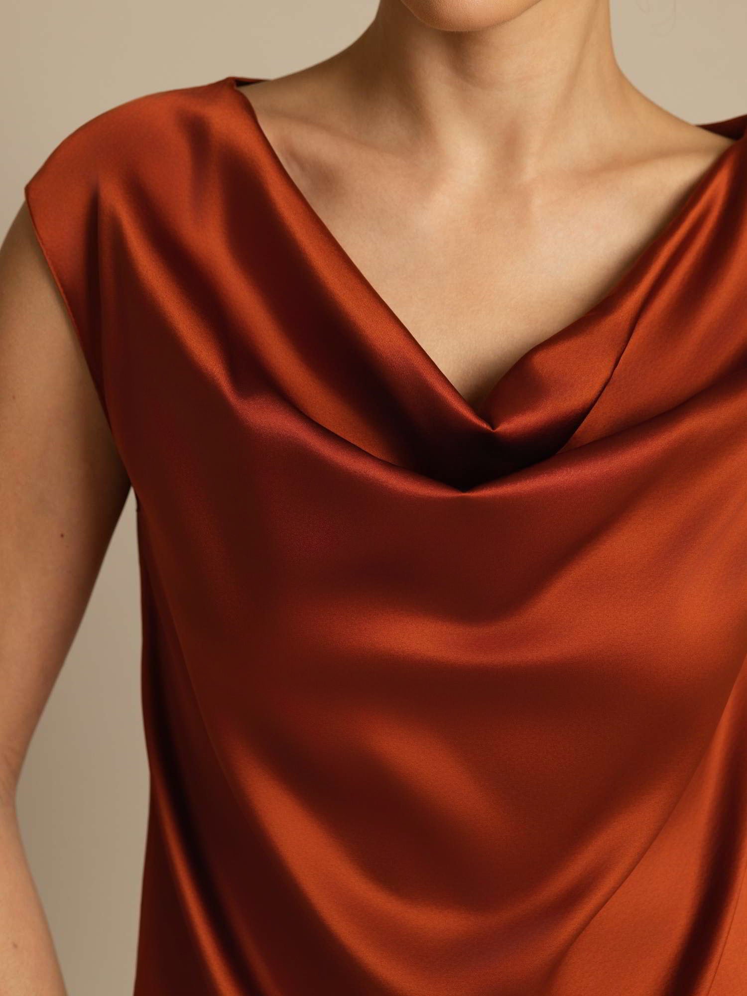 [Karamell] SilkSilky-NO 19Momme Silke Womens T-Shirt 003