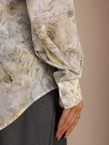 [Salvie Blomst] SilkSilky-NO Long Sleeve Lapel Collar Bluse 006