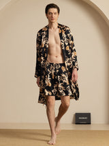 [Svart Drage] SilkSilky-NO Long Sleeve Pyjamas for menn 005