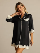 [Svart] SilkSilky-NO Silke Nightshirt 001