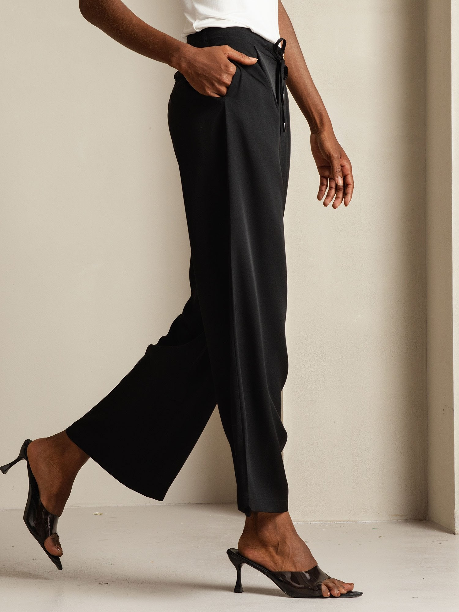 [Svart] SilkSilky-NO 19Momme Silke Womens Pants 008