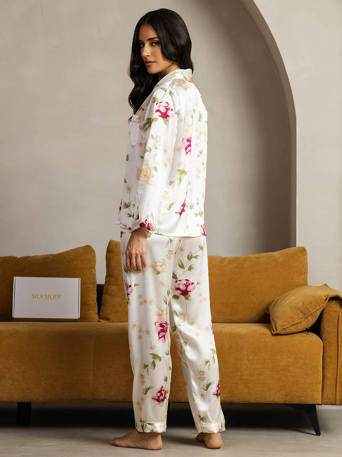[Elfenbensblomst] SilkSilky-NO Womens Pajamas 002