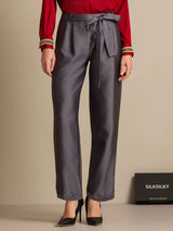[Grå] SilkSilky-NO 32Momme Silke Womens Pants 007