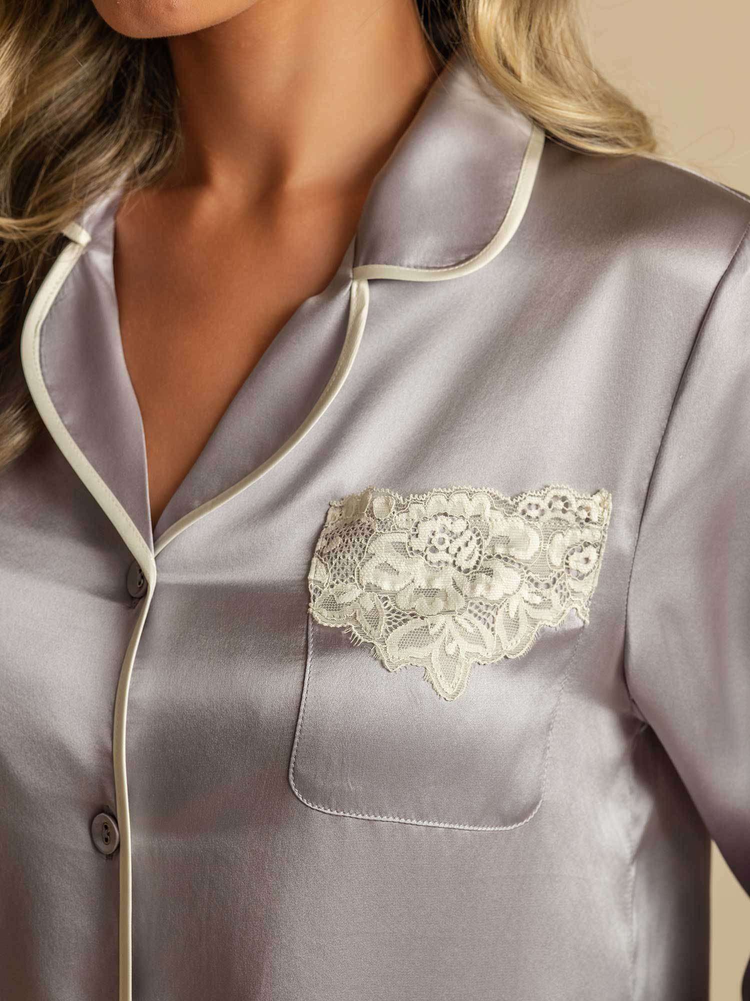 [Lavendel] SilkSilky-NO Silke Womens Pajamas 004