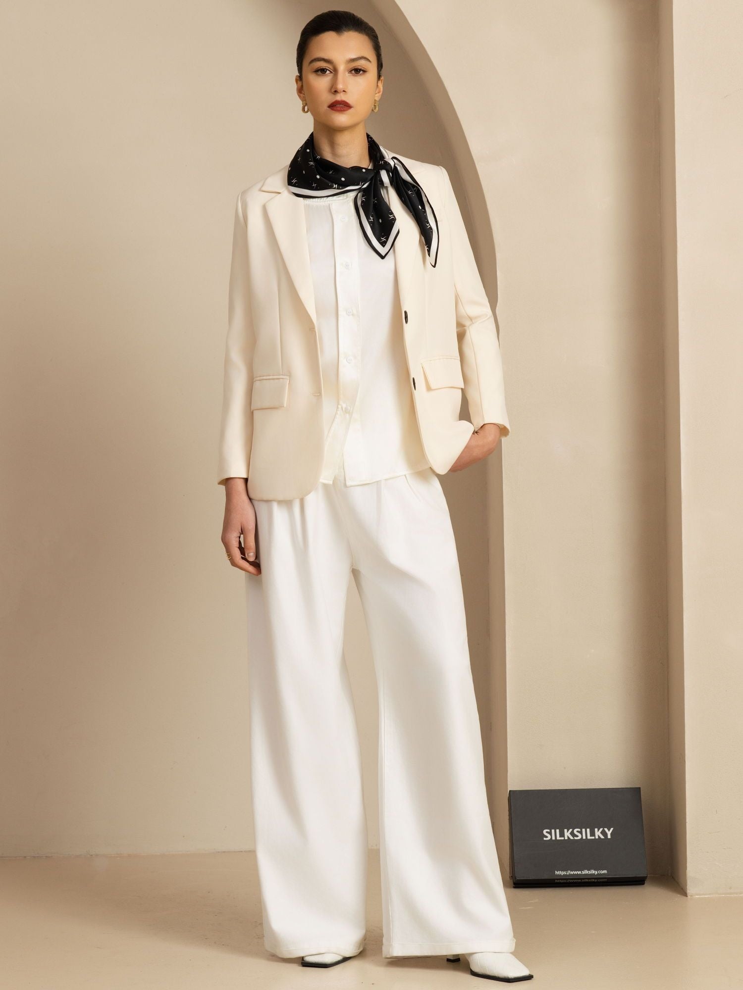 [P105] SilkSilky-NO Pure Silk Scarf 006