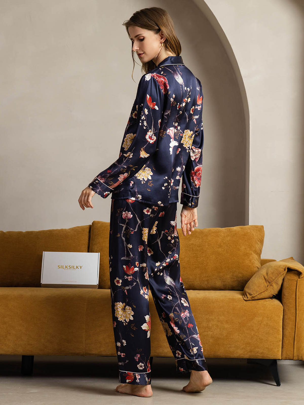 [Marine Blomster] SilkSilky-NO Womens Pajamas 002