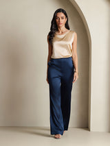 [Champagne] SilkSilky-NO Sleeveless Round Neck Camisole Topp 006
