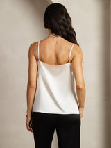 [Lysegrå] SilkSilky-NO 19Momme Spaghetti Stropp Dyp Rund Halsutringning Camisole Topp 002