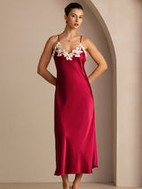 [Vin] SilkSilky-NO Spaghetti Strap V Neck Kjole 007