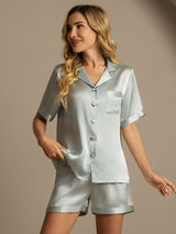 [Lyse Blå] SilkSilky-NO Womens Pajamas 001,