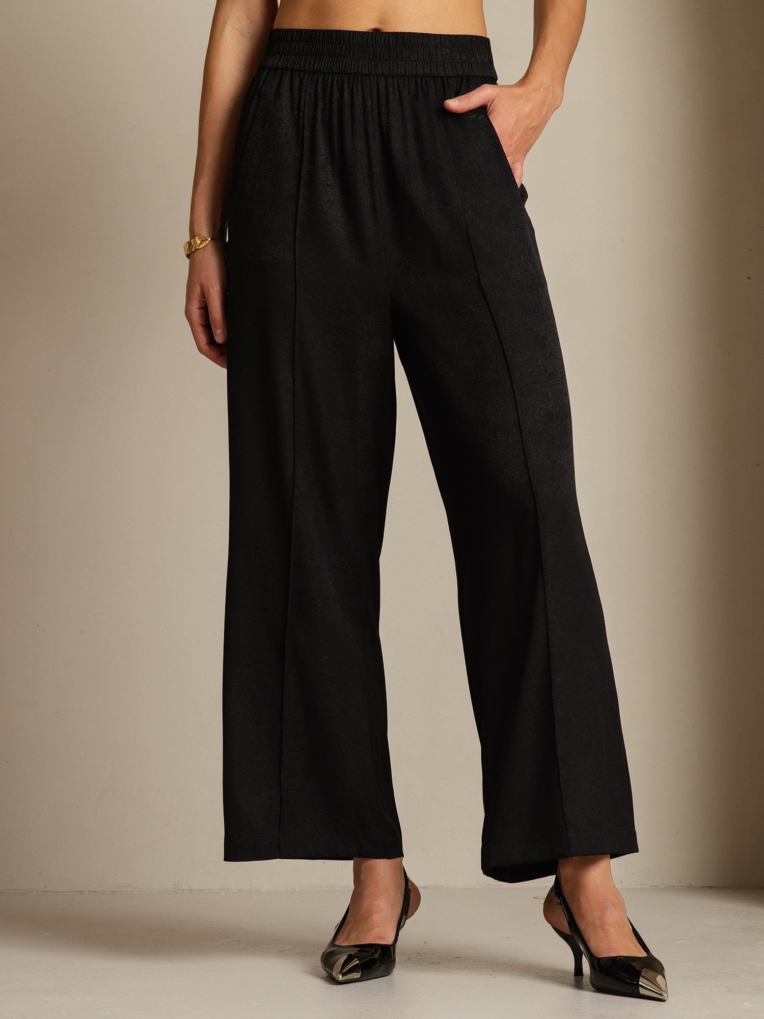 [Svart] SilkSilky-NO 22Momme Silke Womens Pants 001