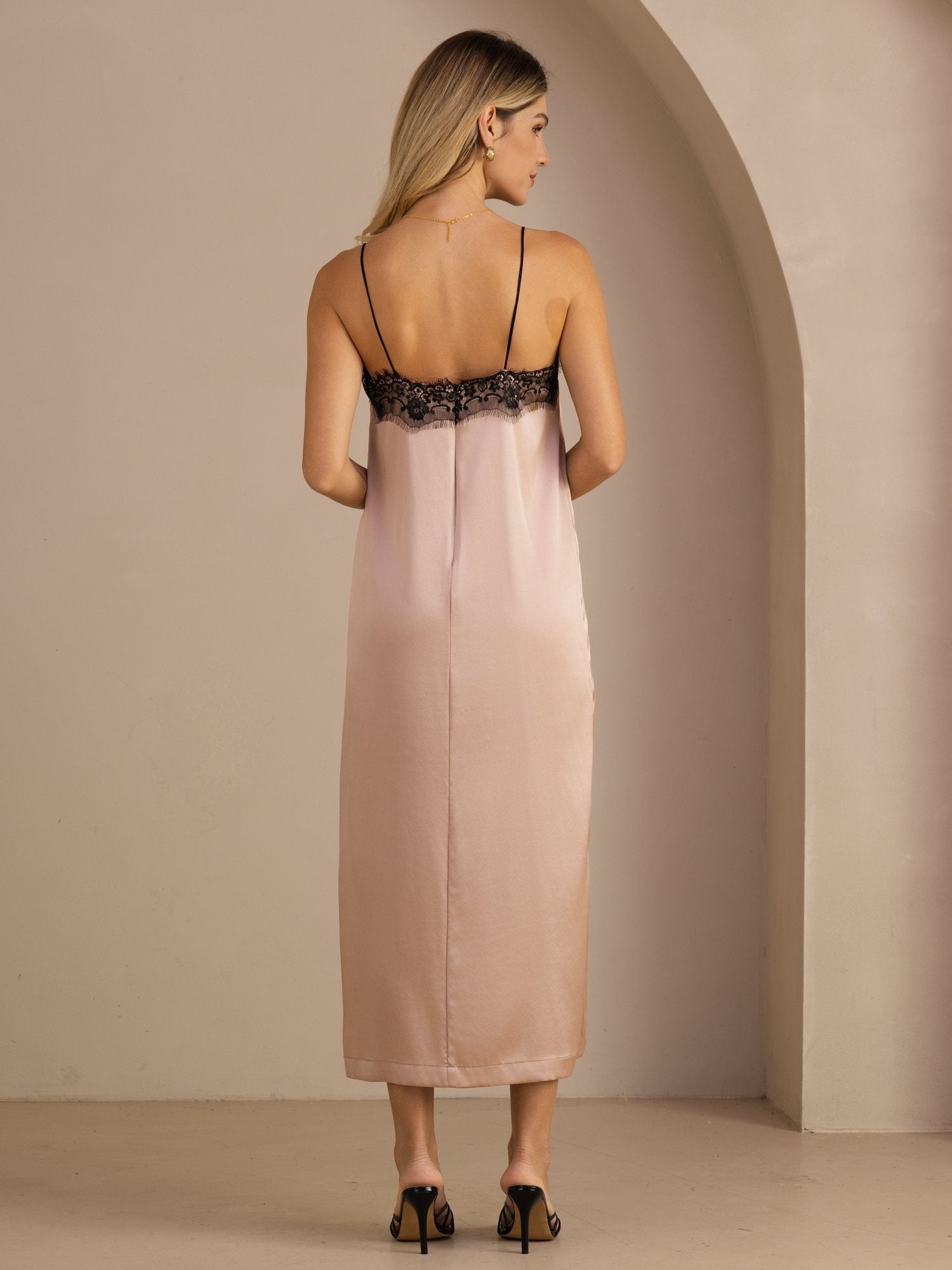 [Toscana] SilkSilky-NO Square Neck Kjole 002
