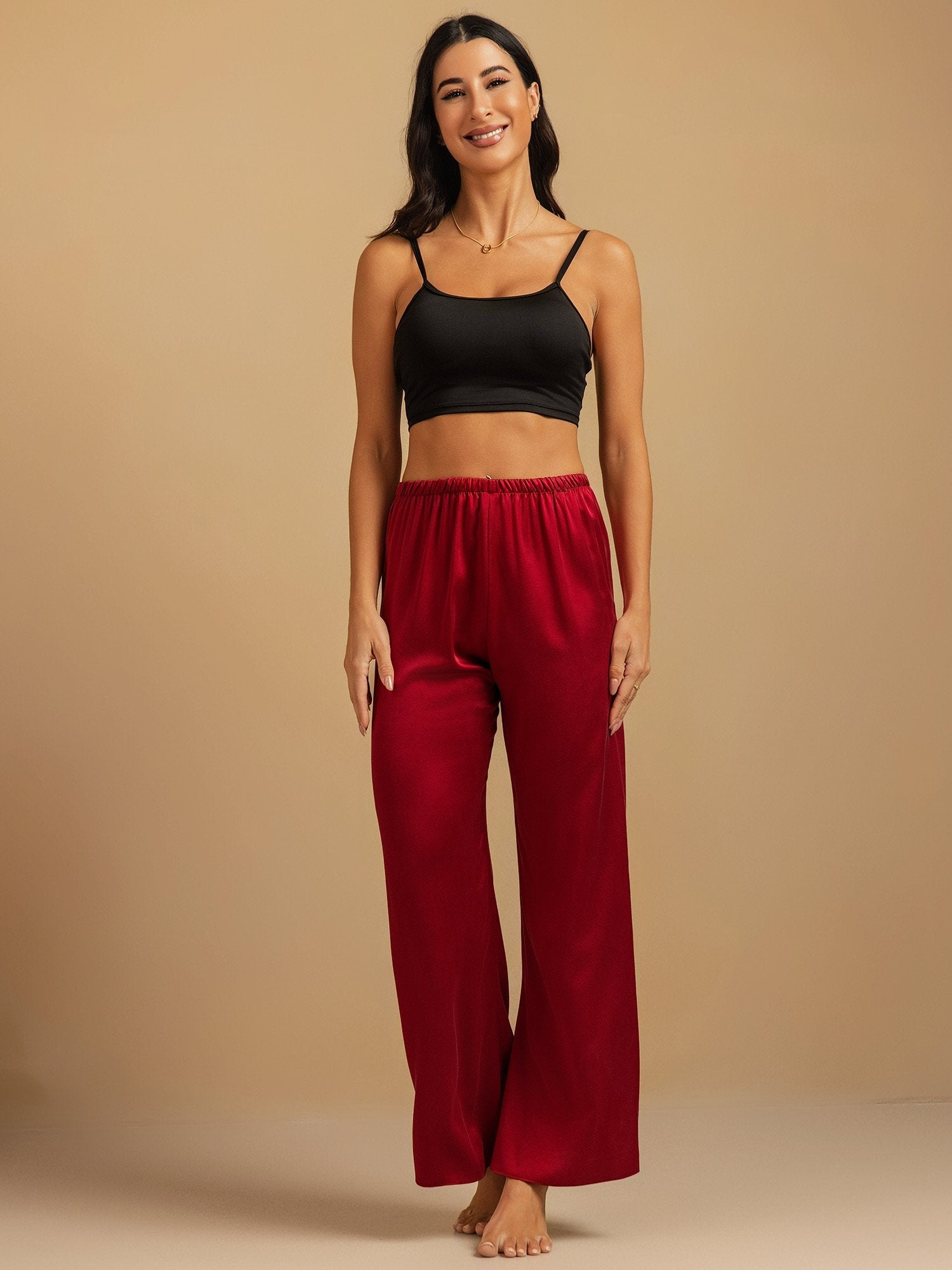 [Vin] SilkSilky-NO 19Momme Silke Womens Sleep Bottoms 008,