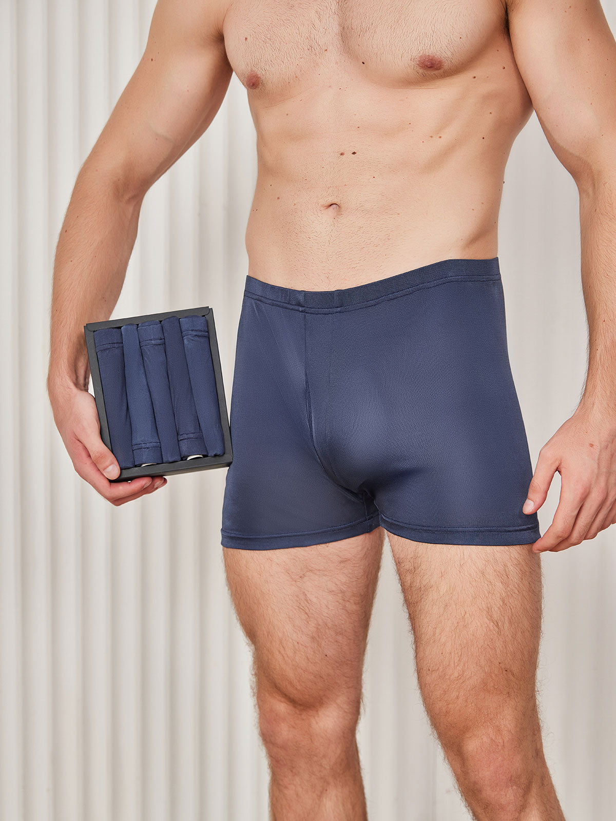 [Mørke blå] SilkSilky-NO Mens Underwear 001