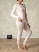 [Lyserosa] SilkSilky-NO Long Sleeve Round Neck Dame Langt Undertøy 002