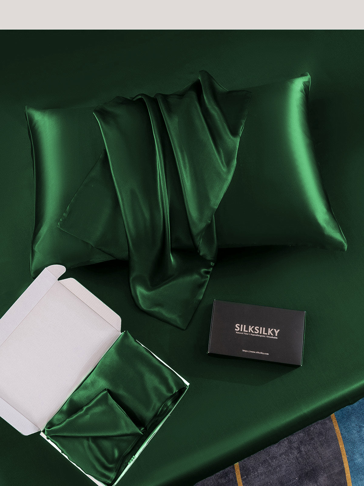 [Mørk Grønn] SilkSilky-NO 19Momme Pillowcase 006