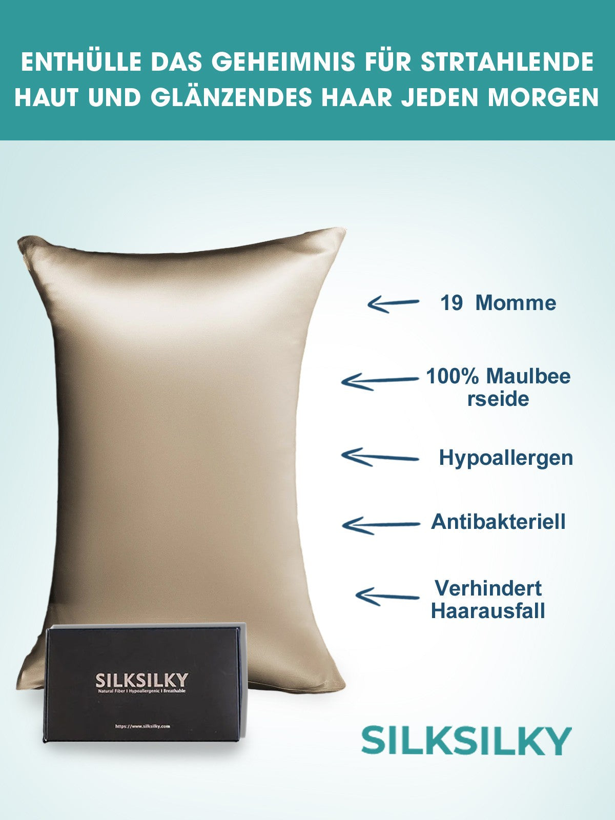 [Kaki] SilkSilky-NO 19Momme Pillowcase 002
