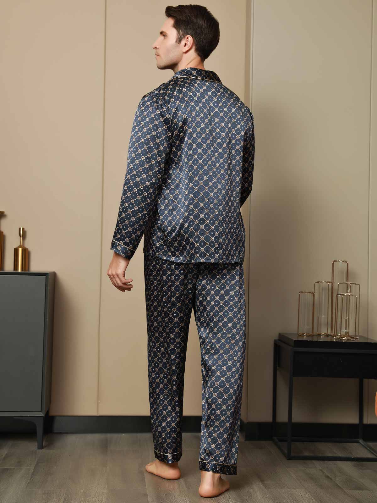 [Marine Kjede] SilkSilky-NO Mens Pajamas 002