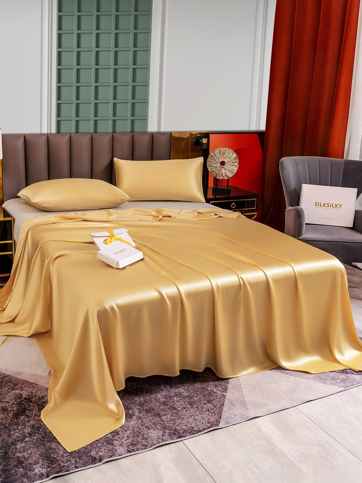 [Champagne] SilkSilky-NO 25Momme Bedding Set 003