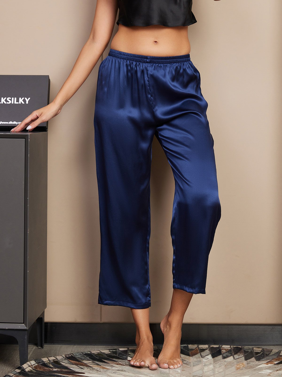 [Mørke blå] SilkSilky-NO Women's Sleep Pants 001