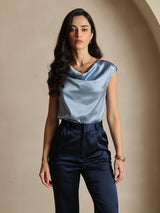 [Mørke blå] SilkSilky-NO 19Momme Silke Womens Pants 009