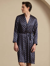 [Marine Kjede] SilkSilky-NO Long Sleeve Mens Robe 004