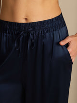 [Mørkeblå] SilkSilky-NO 19Momme Womens Pants 006