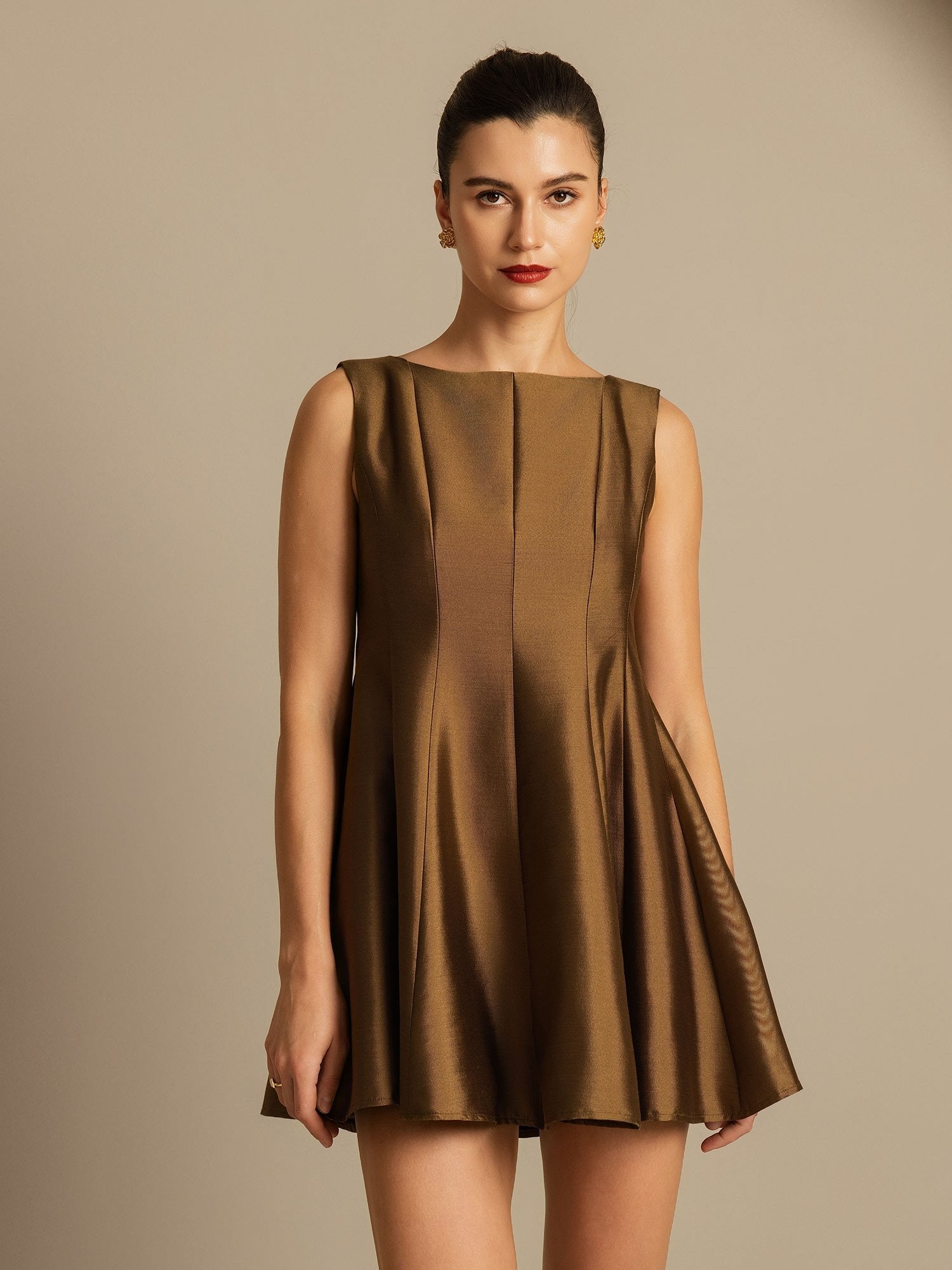 [Bronse] SilkSilky-NO 32Momme Silk-Wool Blend Dress 003,