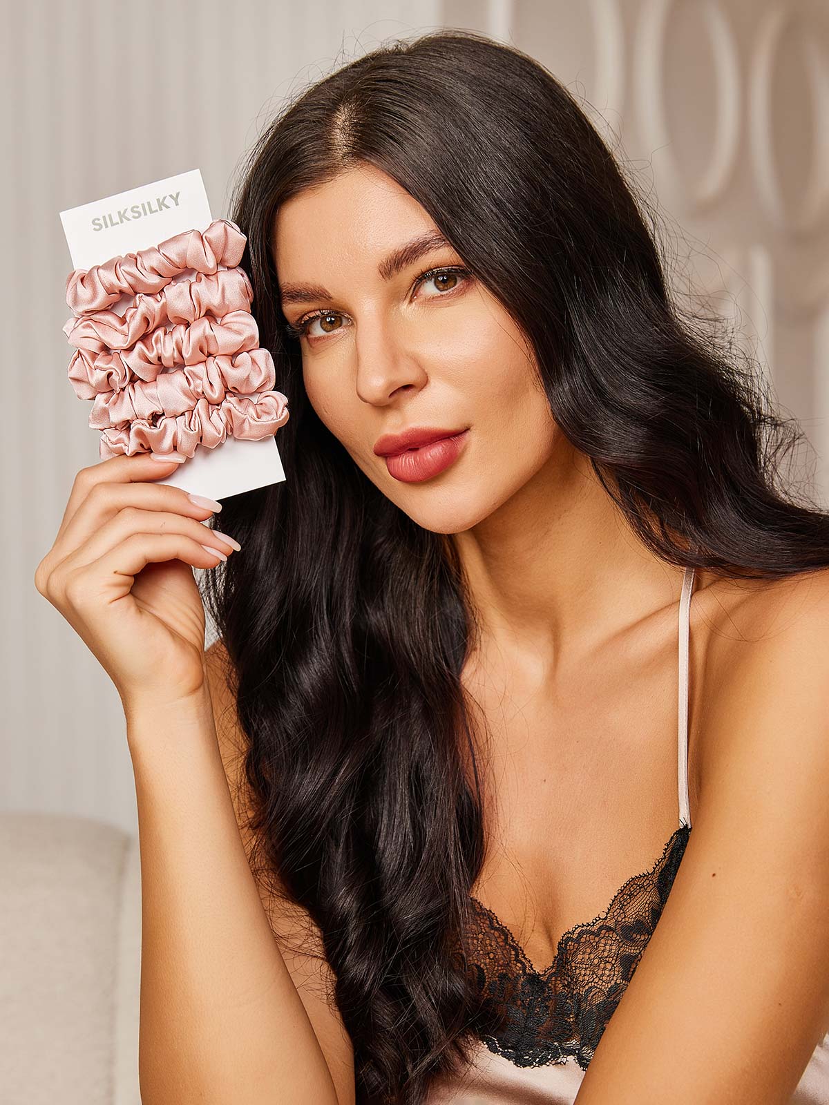 [Rosa] SilkSilky-NO 19Momme Scrunchie 001