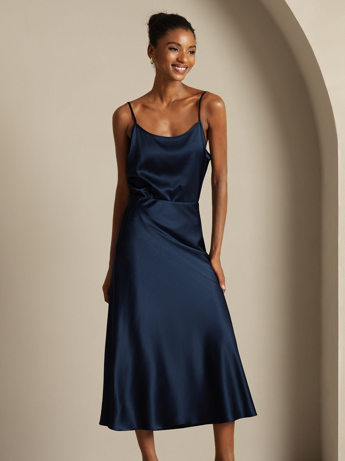 [Mørke blå] SilkSilky-NO 19Momme Silke Womens Outfit Sets 005,
