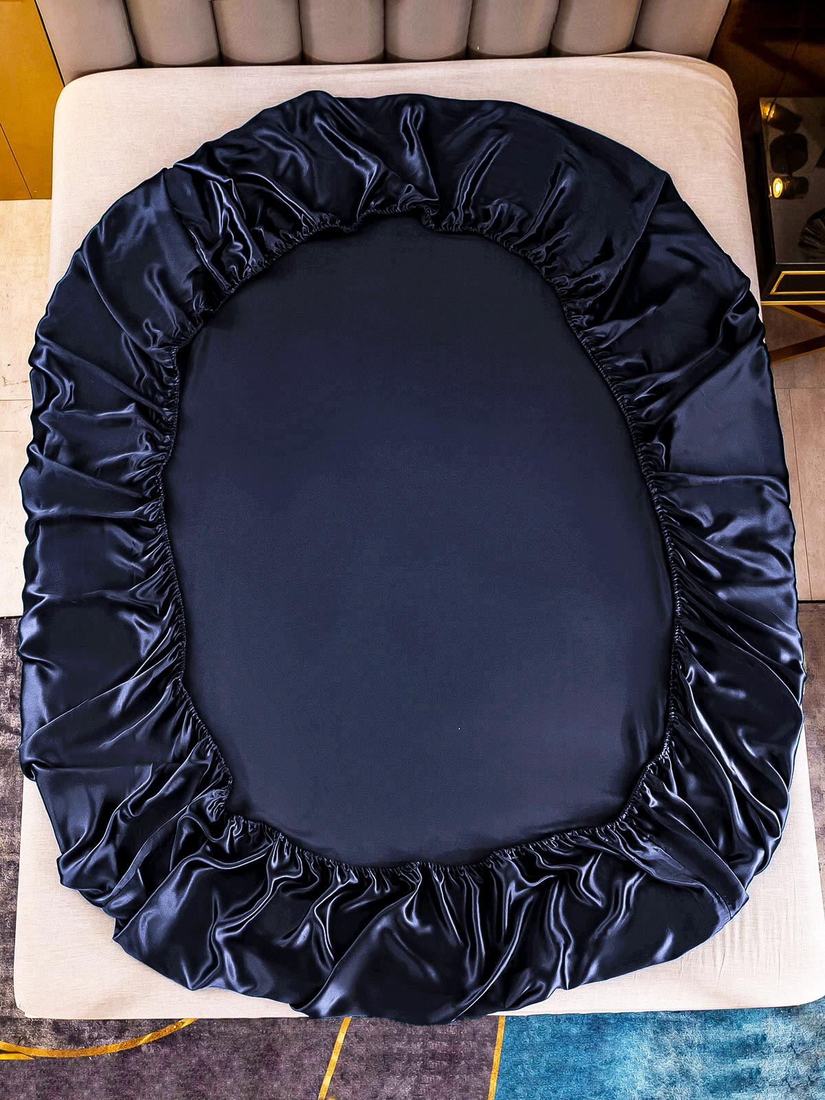 [Mørke blå] SilkSilky-NO 25Momme Bedding Set 003