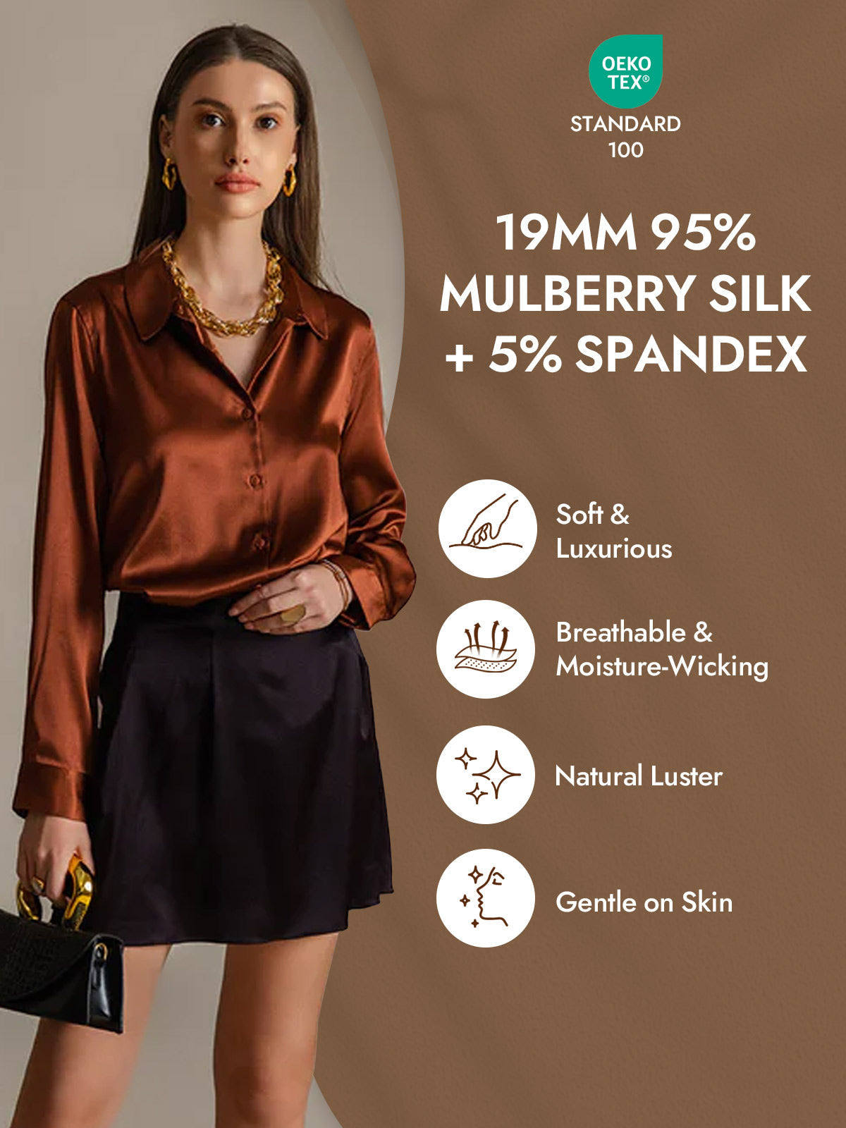 [Karamell] SilkSilky-NO Silke Womens Shirt 004