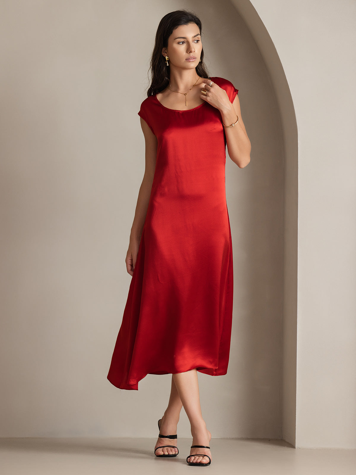 [Vin] SilkSilky-NO 19Momme Silke Dress 005
