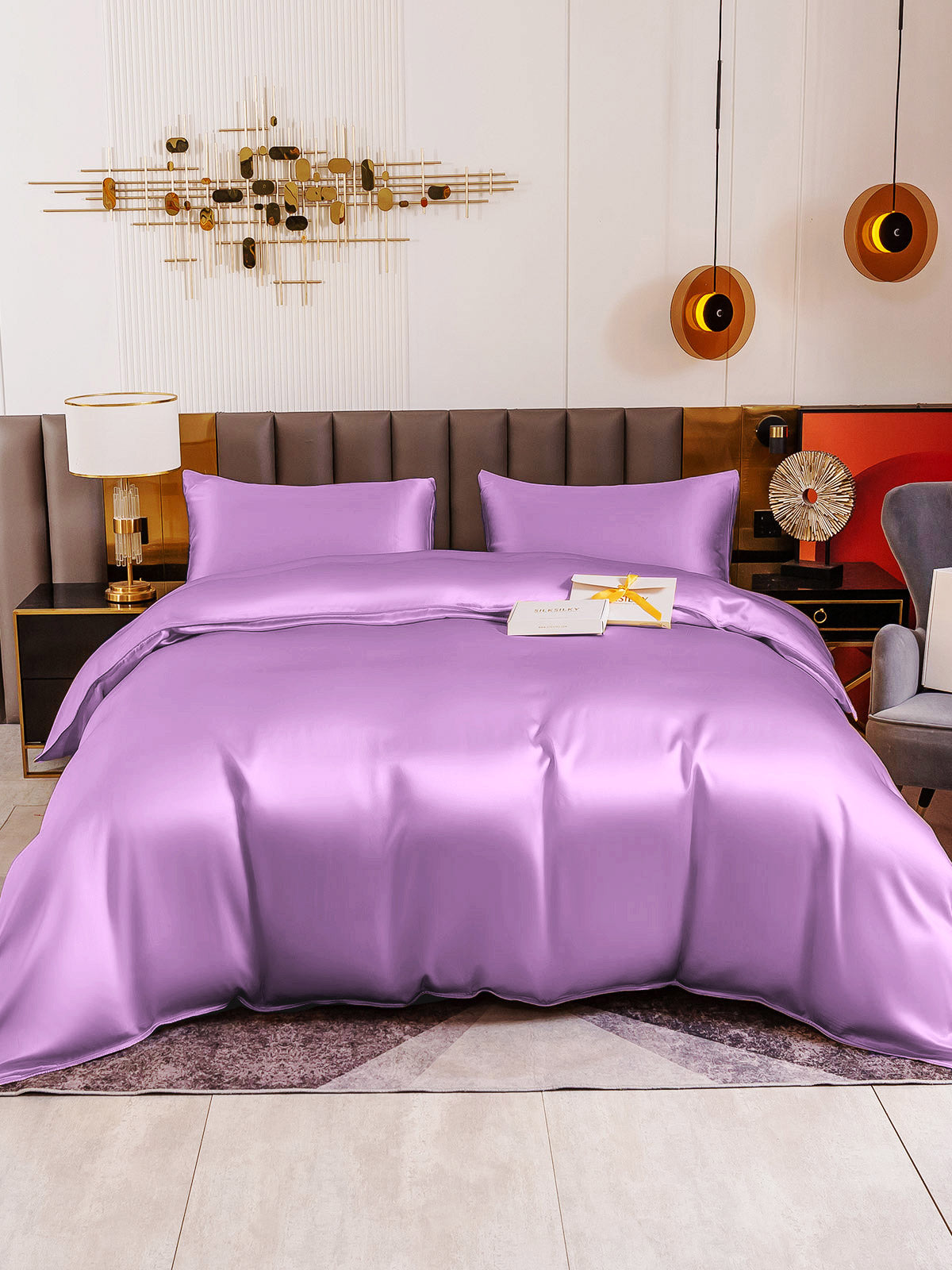 [Lavendel] SilkSilky-NO 19Momme Bedding Set 005