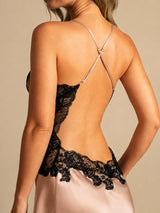 [Toscana] SilkSilky-NO Spaghetti Strap V Neck Nattkjole 003