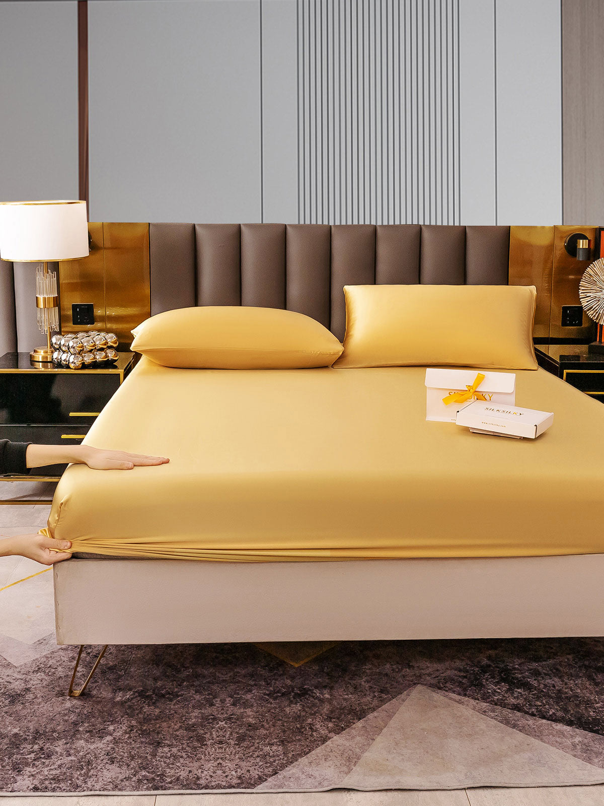 [Champagne] SilkSilky-NO 22Momme Bedding Set 006