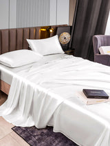 [Hvit] SilkSilky-NO 22Momme Bedding Set 007,
