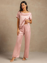 [Ferskenhud] SilkSilky-NO 19Momme Pyjamas for Kvinner 006