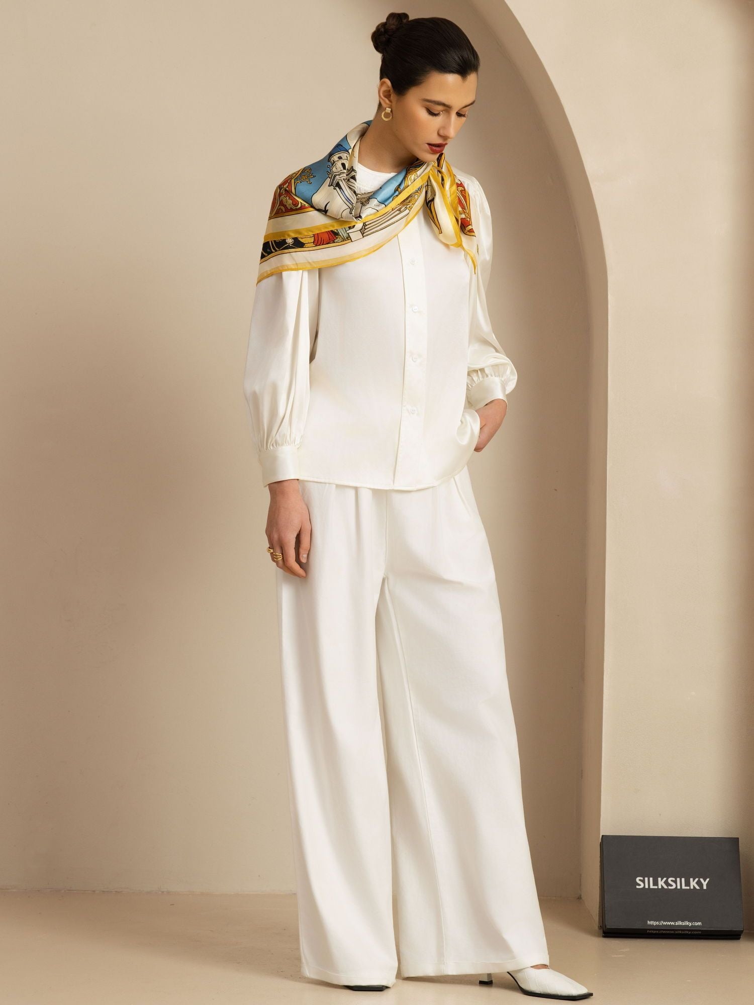 [P107] SilkSilky-NO Pure Silk Scarf 004