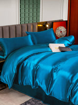 [Blågrønn] SilkSilky-NO 25Momme Bedding Set 005