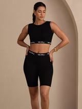 [Svart] SilkSilky-NO Sleeveless Crew Neck Camisole Topp 005