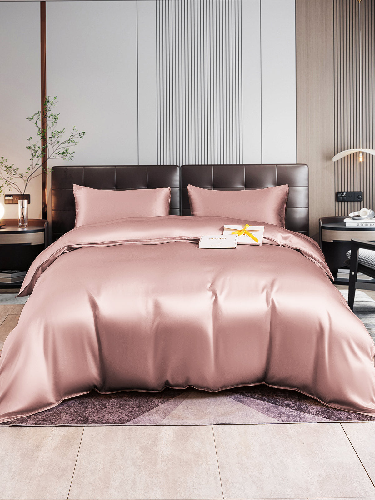 [Blek Mauve] SilkSilky-NO 22Momme Bedding Set 001