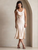 [Champagne] SilkSilky-NO Sleeveless Kjole 005