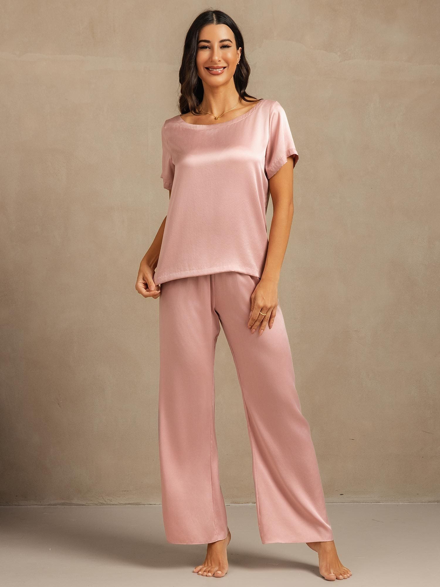 [Ferskenhud] SilkSilky-NO 19Momme Silke Womens Pajamas 007